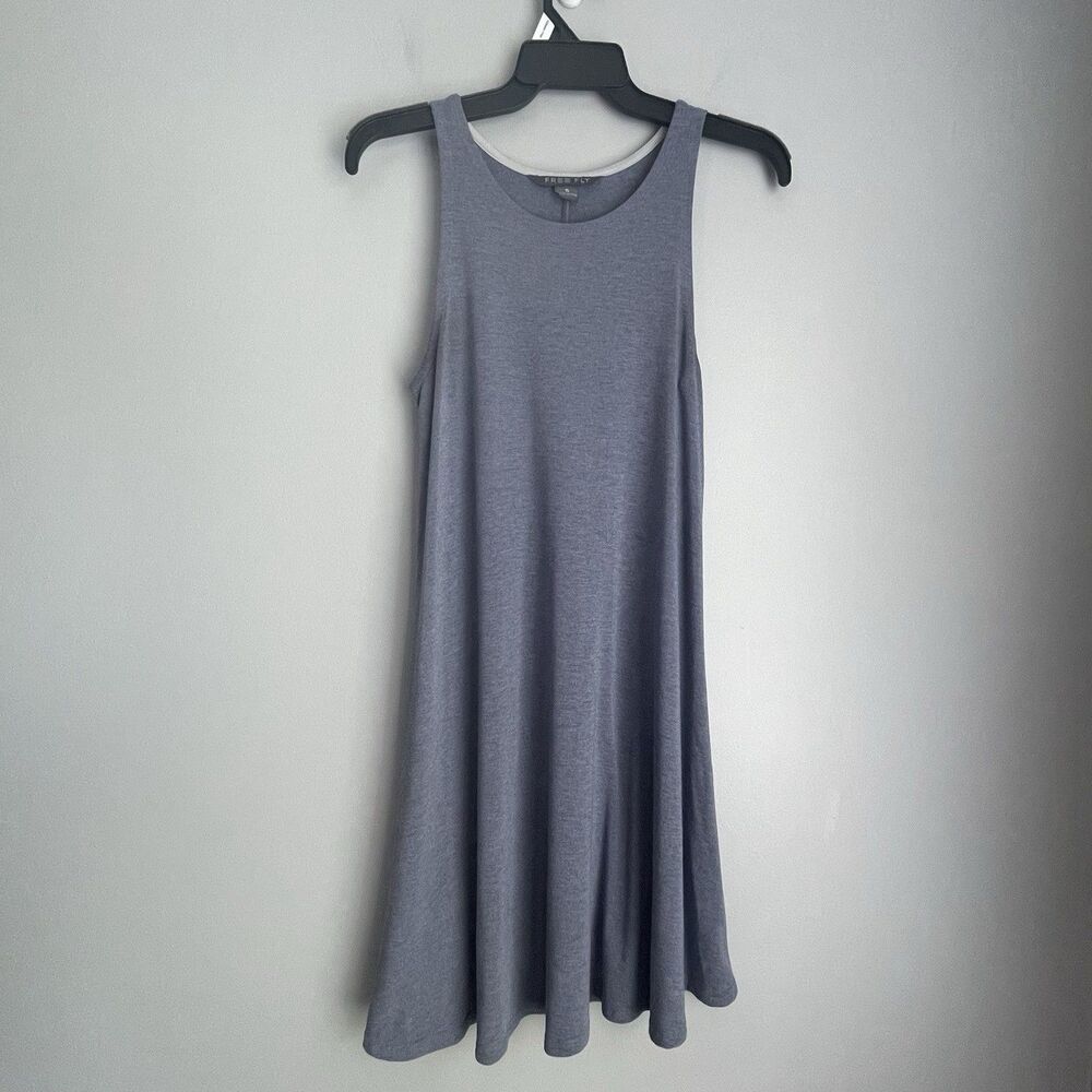 Free Fly Bamboo Flex Tank Dress S Cays Blue Sleeveless Swing A-Line UPF 50+